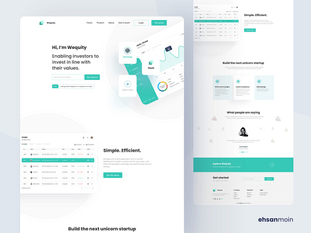 Wequity Landing Page Design by Ehsan Moin on Dribbble