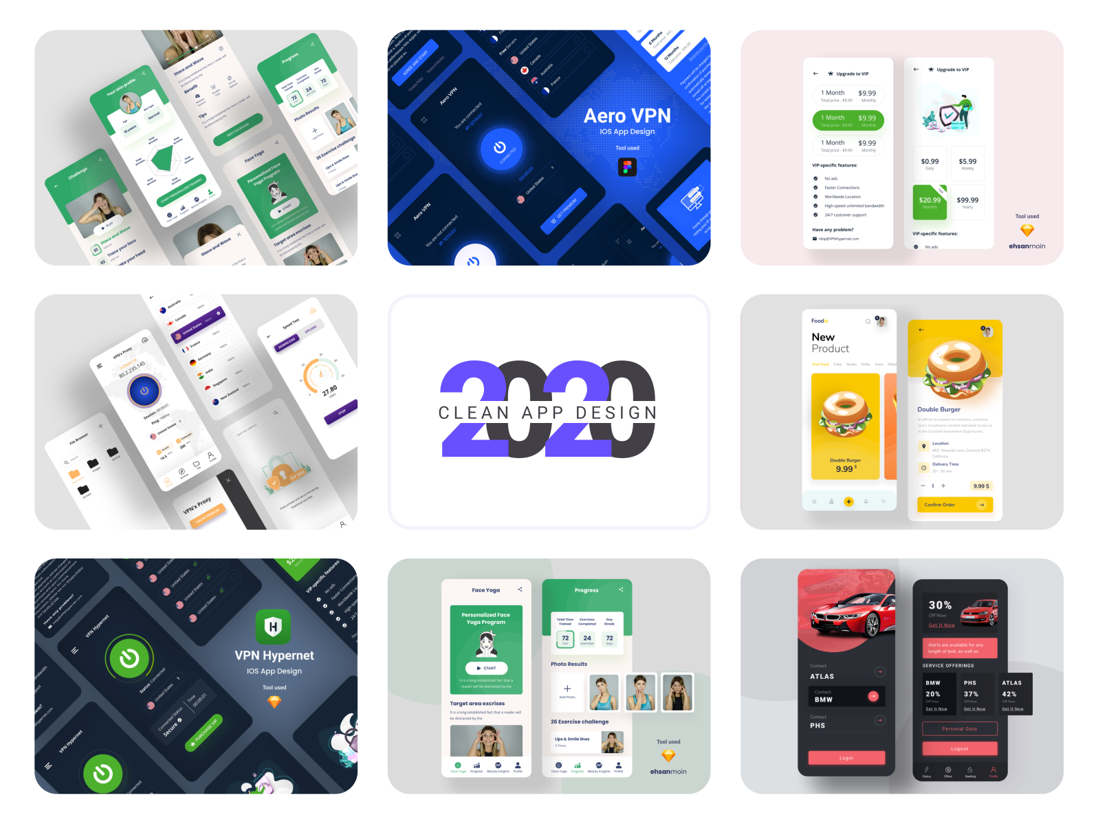2020 Clean App Design by 𝐄𝐡𝐬𝐚𝐧 𝐌𝐨𝐢𝐧 on Dribbble