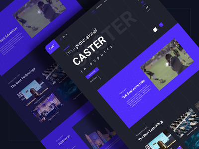 Professional Caster Landing Page Design agency caster clean color commentary creative design football landing sports sports design ui uidesign ux website