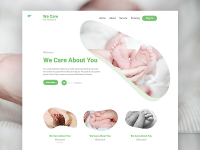 WeCare Landing Page Design agency clean creative human center landing minimal simple typography ui ux web webdesign