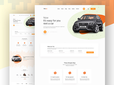 Car Rental Landing Page Idea car car rental clean concept creative design icon illustration interface landing page landing page concept minimal ui uidesign ux