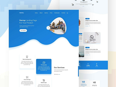 Startup Landing Page Idea agency branding clean creative design landing landing page startup typography ui uidesign website