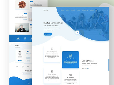 Startup Landing Page Idea #02 agency business clean corporate digital flat landing page marketing minimal modern startup ui ux web design website