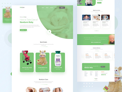 WeCare Website Home Page agency baby clothes clean color creative design green home page homepage homepage design illustration landing minimal service design typography ui uidesign ux website wecare