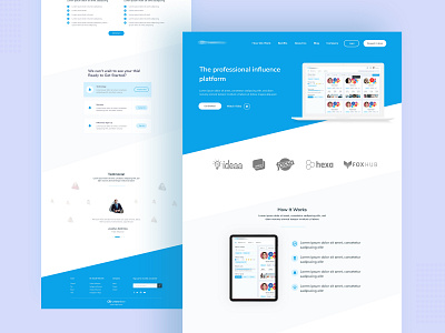Influencer Marketing Software Tools Landing page by Ehsan Moin on Dribbble