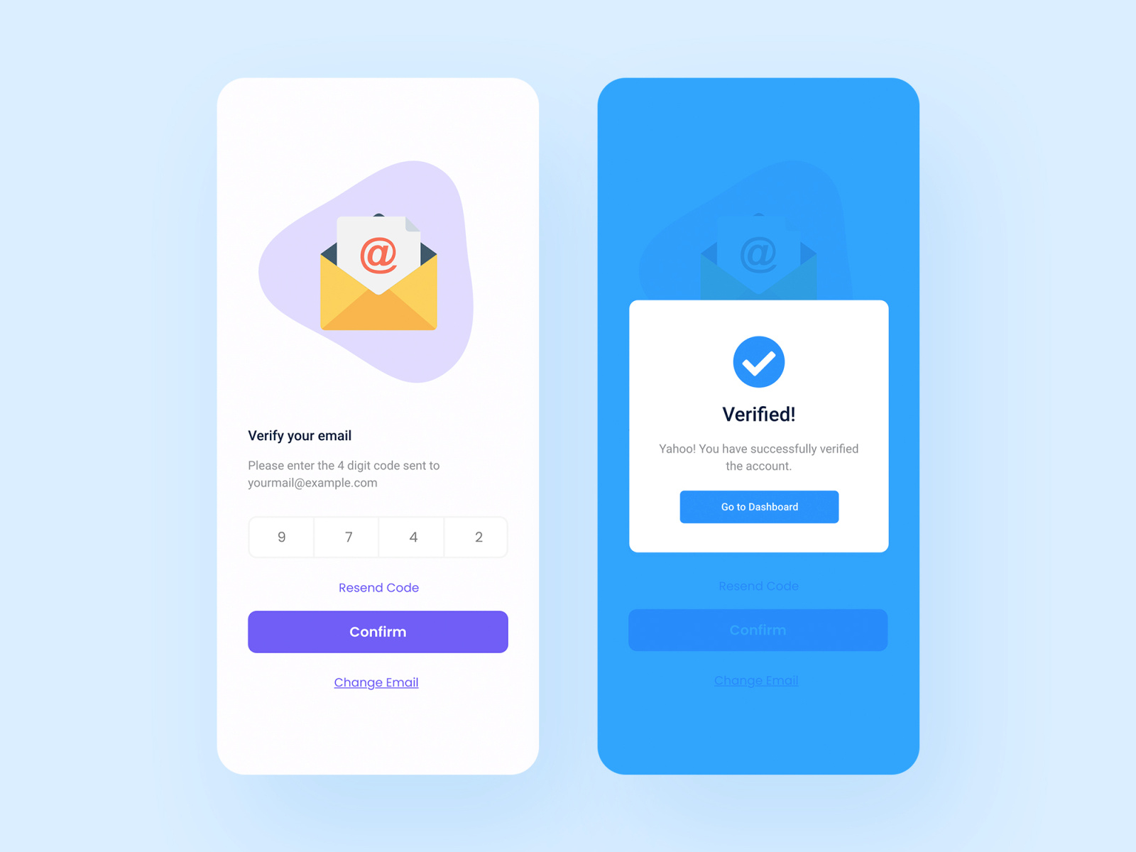 Verify Your Email Simple Screens By Ehsan Moin On Dribbble