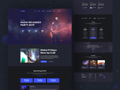 Music Event Landing page clean color creative dark ui design event design event landing page landing landing page music music art music landing page musician typography ui uidesign ux web design website