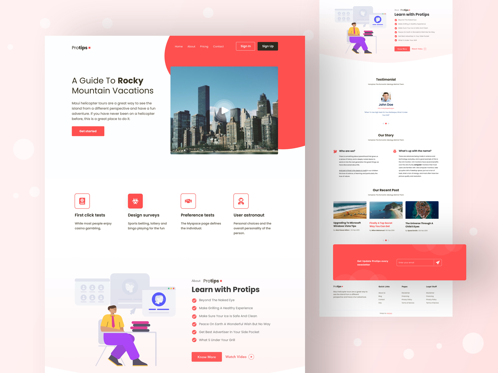 One Page Website Template Sketch freebie  Download free resource for Sketch   Sketch App Sources