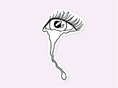 Crying Eye sticker crying depression drawing ink eye illustration mental health sticker vector
