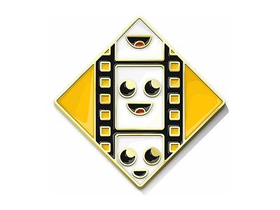 Movie Trophy for Regex Crossword badge character film reel film roll game illustration metal pin trophy