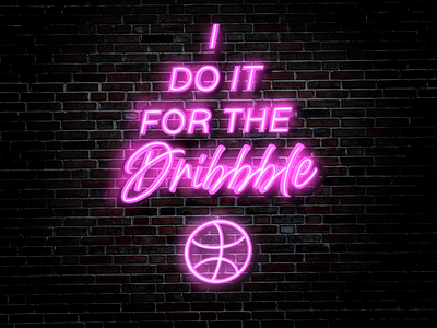Hello, Dribbble! design firstshot neon sign procreate typography