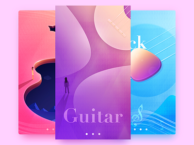 Visually Guided app flat guitar ui