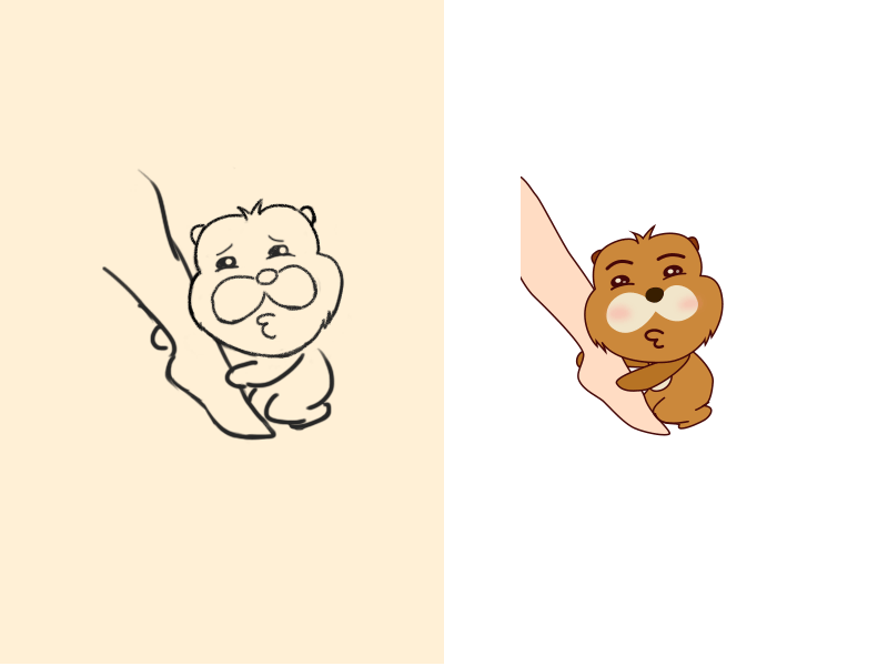 Beaver app cartoon illustration interface ui