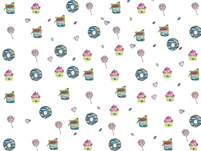 Postcard Pattern candy illustration pattern postcard