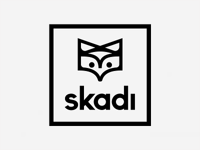 skadi hunting gear logo dog falcon fox hunter logo minimal simple