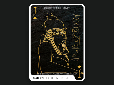 Deck of Wonder Series - #7 art design digital egypt gold foil graphic illustration luxor