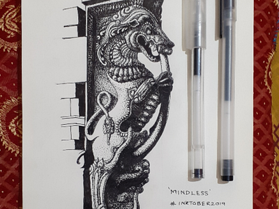 Day 2 - Mindless inktober stipple ink