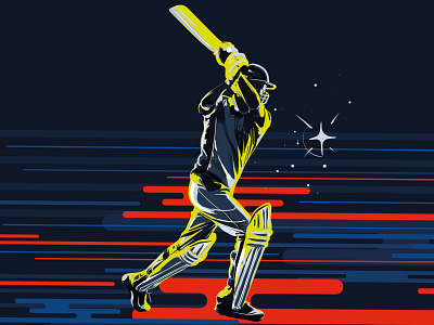 Sports Illustration Series #1 - Cricket art design digital graphic illustration vector