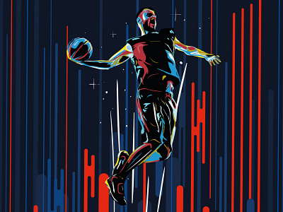 Sports Illustration Series #6 - Basket Ball art digital graphic illustration vector work