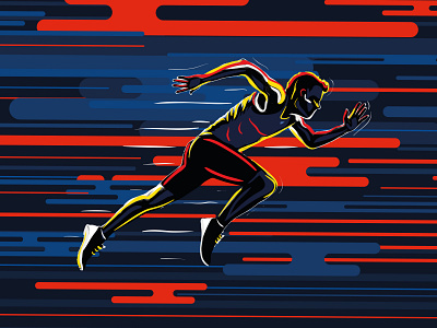 Sports Illustration Series #7 - Running art design digital graphic illustration vector