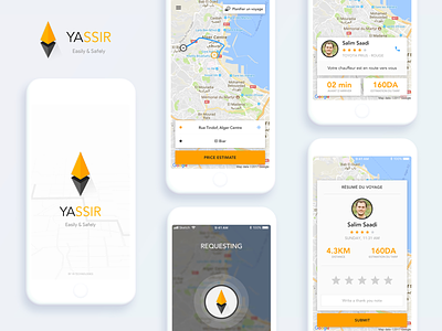 Yassir lyft mobile ride hailing uber ui ux vtc