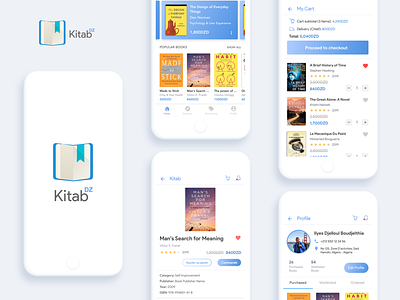 Kitab dz books bookstore mobile ui ux