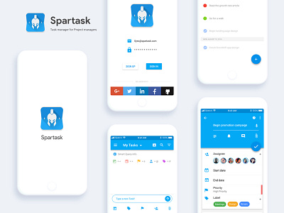 Spartask mobile task manager tasks to do todo ui ux