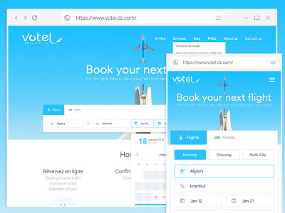 Votel, web / mobile flights hotels. material design mobile ui ux web