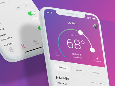 Control app design mobile smart home thermostat ui ux