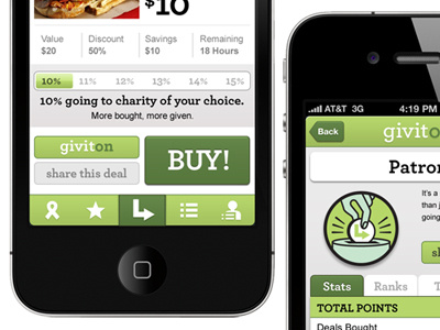 Giviton app app design iphone mobile