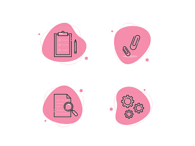 Icons attachment branding design development graphicdesign icon design icon set iconography icons iconset illustration pink research vector