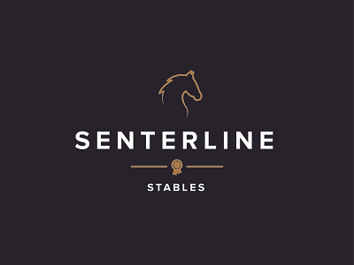 Logo Senterline black branding design gold graphicdesign horse horse logo illustration logo logo design logodesign logotype typogaphy vector