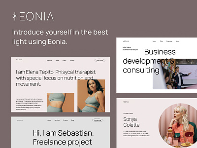 Eonia - Personal Website Template agency branding clean design grid design grid layout template web webflow website