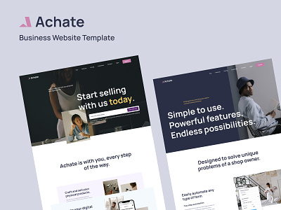 Achate - Business Website Template agency branding clean design digital grid design grid layout template web webflow website