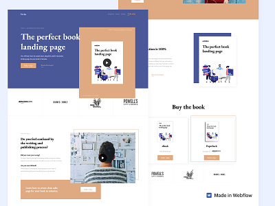 Vivlio - One page book template author book design grid design grid layout landing page one page template webflow website