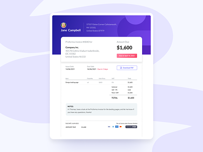 Invoice app app screen billing client dailyui interface invoice invoicing payments ui