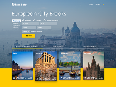 UI Challenge 001 - Expedia Cover blog challenge cover expedia interface travel ui