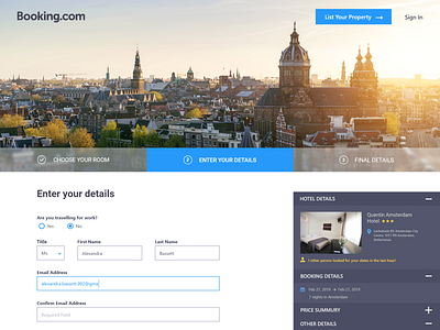 UI Challenge 003 - Booking.com