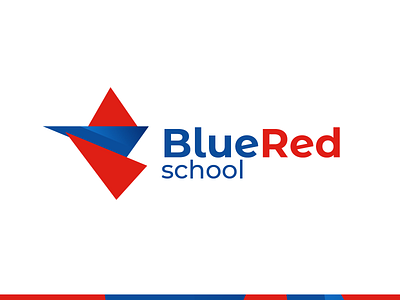 BlueRed - online school logo design dribbble illustration logo logodesign logotype red vector