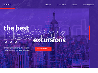 Site Concept / New York City Tours concept design dribbble free psd new york purple purple site tours travel web webdesign website