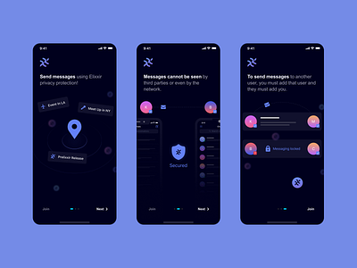 Elixxir | Onboarding app app onboarding concept design digital digital design mobile mobile app mobile app design mobile onboarding onboarding steps ui ux web web design