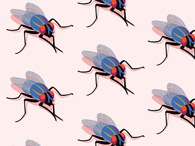 What flies are planning adobe illustrator digital painting flies illustration insects pattern pink