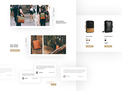 48H backpack bag camera e commerce item card kickstarter landing page lookbook product page store testimonial