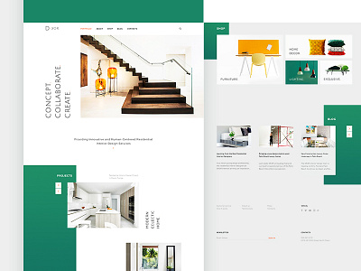 DKor apartment flat furniture interior interior studio landing loft promo ui ux web website