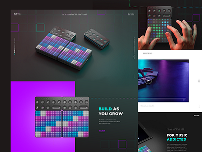 BLOCKS blocks emotion gradient landing page music music making system music studio promo sound ui ux webdesign