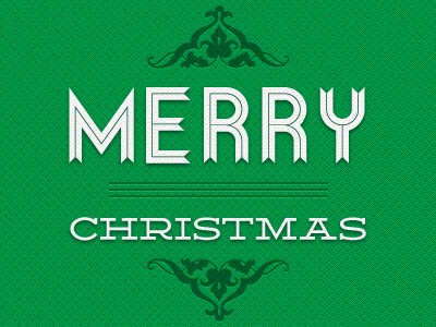 Merry Christmas Allgreen card green holiday letterpress