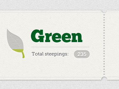 Green tea ticket app mobile stopwatch tea
