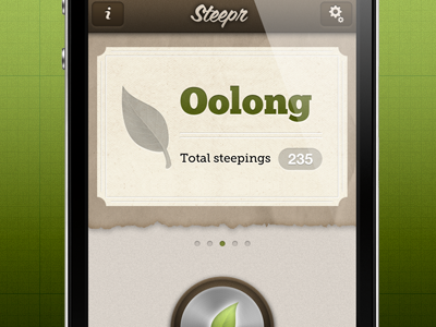 Steepr tea selection app mobile stopwatch tea ui