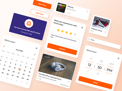 LT Design system alarm brand branding calender card clean colors components consistency design system figma orange payment rating rewards style system ui ui design ux