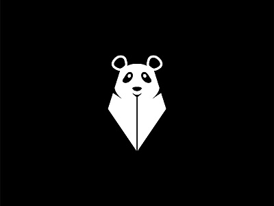 "Nib + Panda" logo concept animal black flat logo nib panda pen shadow ui ux webdesign white